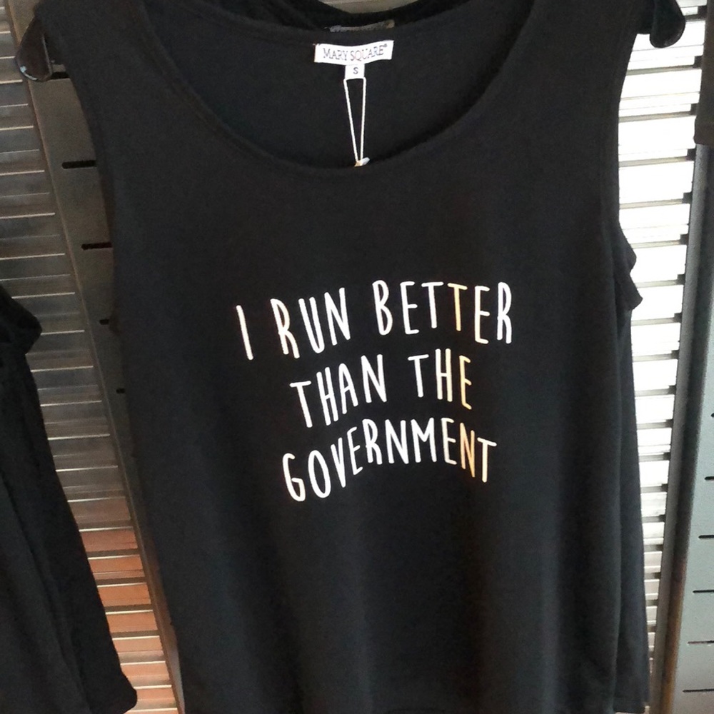 Mary Square Black Graphic Tank